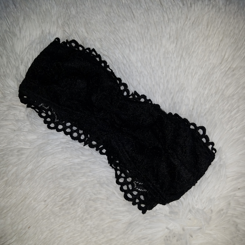 aerie black lace bandeau